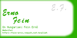 erno fein business card